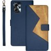 Peňaženkové kožené puzdro idewei Two-color na Motorola Moto G13 / G23 / G53 5G - Modrá