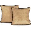 Obliečky na vankúše AmeliaHome Velvet Piping horčicové, veľkosť 45x45