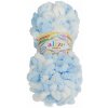 BELLATEX Priadza Puffy color 100 g - 5865 biela, modrá