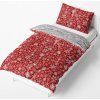 BedTex Obliečka Mikroplyšové obliečky Snehové vločky 140x200 geometria, vianoce červená, sivá