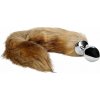 Análny kolík s chvostom Ouch! Fox Tail with Metal Butt Plug hnedý, kovový análny kolík s chvostom 6 x 3,1 cm