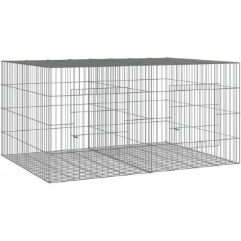 Vidaxl 2-panelová klietka pre králiky pozinkované železo 110 x 79 x 54 cm