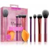 Real Techniques Brushes Everyday Essentials sada štětec na tvářenku + štětec na oční stíny + štětec na rozjasňovač + štětec na make-up + houbička na make-up