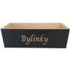 Krušnohorský nábytok BK1 Drevená debnička na bylinky z masívneho dreva 34 x 13 x 11 cm čierna - s nátěrem
