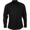James & Nicholson Košile JN 682, mikro keprová, dlouhý rukáv COT02068200201-black S Černá