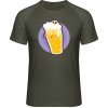 Mymate Predĺžené Tričko MY111 - Motív - Pivo so smrtkou 2 - Olive / Heather Olive - L - Pánske