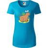 Kapybara a vtáčik - Dámske tričko z organickej bavlny Origin (GOTS) - 2XL ( Svetlý tyrkys )