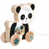 Drevené zvieratko na ťahanie Push along Animal Eichhorn so zvončekmi panda opička od 12 mes