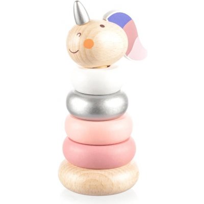 Zopa Wooden Unicorn nasadzovacie krúžky z dreva Pink 1 ks