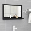 Koupelnové zrcadlo černé 60 x 10,5 x 37 cm kompozitní dřevo Černý 804563