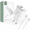 TECH-PROTECT C20W 2-PORT NETWORK CHARGER PD20W/QC3.0 + TYPE-C CABLE WHITE (9490713930373)
