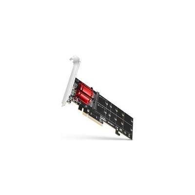 AXAGON PCEM2-ND, PCIe x8 radič - 2x M.2 NVMe M-key slot, RAID, podpora dosiek bez bifurkace, vr. LP