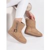 Módne ľahké béžové dámske snehové topánky bez podpätku 39
