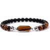 Silver Star Rubyfall dámsky náramok, Black Onyx Tiger Eye, 21 cm