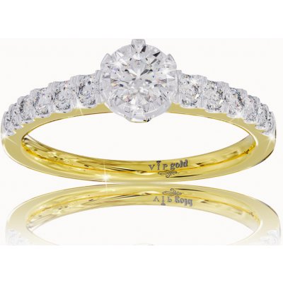 VIPgold Zásnubný prsteň s briliantmi v žltom zlate R328 63014z