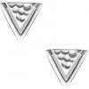 Šperky eshop - Náušnice zo striebra 925, trojuholník s jamkami a úzkym výrezom SP01.07