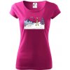 Panoráma lyžovania - Dámske tričko Pure - 2XL ( Fuchsiová )