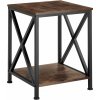 tectake 404358 odkladací stolík carlton 40,5x40,5x52,5cm - industriálne drevo tmavé, rustikálne