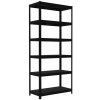 Kovový regál Biedrax 40 x 60 x 180 cm, čierny - 6 políc kovových