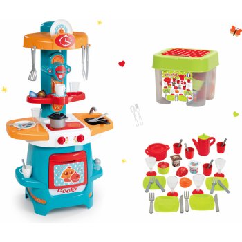 Smoby set kuchynka Cooky a Écoiffier obedová sada v dóze 310705-7