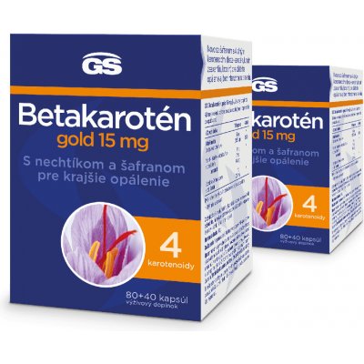 GS Betakarotén Gold 15 mg, 2× 120 kapsúl
