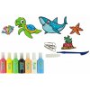LEAN Toys 15717 Nálepky na okná Morské zvieratá, 8 farieb a trblietky