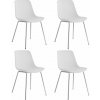 tectake 405444 plastové stoličky mave, ergonomické, 120 kg - biela/chromová, sada 4 ks