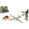 Teddies Vojenská sada plast dron, vojak, pes s doplnkami