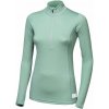 SENSOR MERINO DF dámske tričko dl.rukáv zips basil green Veľkosť: XL termobielizeň