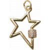Nefertitis Prívesok Nepravidelná hviezda farby zlata kubická zirkónia NF28989 - cca 1,8 cm
