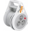 Solight PB25B prodlužovací přívod na bubnu 10m, 3 zásuvky, šedý kabel, 3x 1,0mm2