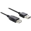 Delock USB kábel USB 2.0 USB-A zástrčka, USB-A zásuvka 5.00 m čierna obojstranne zapojiteľná zástrčka, pozlátené kontakty, UL certifikácia 83373; 83373