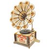 Woodcraft Drevené 3D puzzle Gramofón farebný
