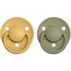 BIBS De Lux Cumlíky zo silikónu 2ks - one size (Honey Bee / Olive)