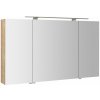 Sapho MIRRÓ galérka s LED osvetlením, 3x dvierka, 120x70x16cm, dub Alabama MC121-0022