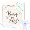 Body s potlačou New Baby Born in 2023 - darčekové balenie - 68 (4-6m)