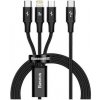Baseus CAMLT-SC01 Rapid Series 3v1 USB-C (Micro USB/Lightning/USB-C) PD 20W, 1,5m, černý