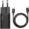 Baseus sieťová nabíjačka Super Si (TZCCSUP-L01) – USB-C, PD 25W, 3A, USB-C kábel 1m, čierna KF2313881
