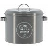 Esschert Design Kovový kuchynský kompostér Vintage Gray, 27x21,5 cm