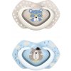 Canpol Babies 2 ks symetrických silikon cumlíkov Bonjour Paris sivá modrá