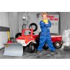 Rolly Toys Šľapacie autíčko Požiarne MB Unimog + riadenie + brzda + maják + Snežný PLUH