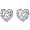 Majya Strieborné náušnice zirkónové SRDCE 10120