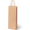 Papierová taška na víno hnedá, 14x8x39 cm
