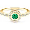 Prsteň Secret Garden: žlté zlato, smaragd - PI-Z-SZMD-00101 SAVICKI