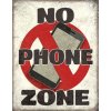 Plechová ceduľa No Phone Zone, 32 × 41 cm