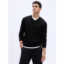 GAP pletený sveter s výstrihom V čierna