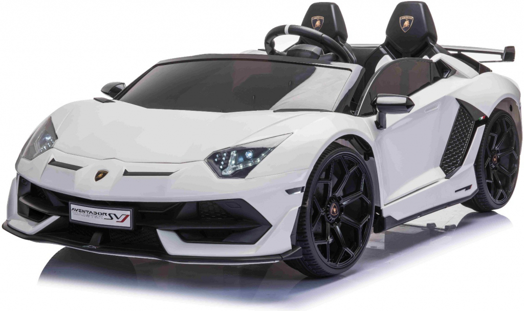 Beneo Elektrické autíčko Lamborghini Aventador 12V Dvojmiestne 24 GHz dialkové ovládanie USB / SD Vstup odpruženie vertikálne otváravé dvere mäkké Eva kolesá 2 X motor original licencia