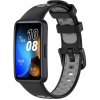 eses Silikónový remienok dierkovaný pre Huawei Band 8, 9 a 10 - Čierno šedý
