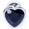 Zástrčka - šperky Strieborná srdcová zástrčka - čierna - Boss Series Jewellery Silver Heart Plug