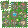 tectake 405457 puzzle podložka mycity mesto a ulica 9 dielikov, protišmyková farebná
